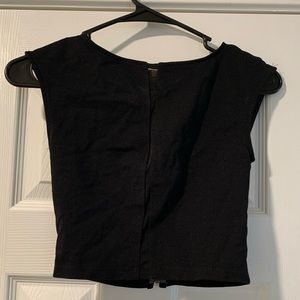 Black fitted crop shirt
